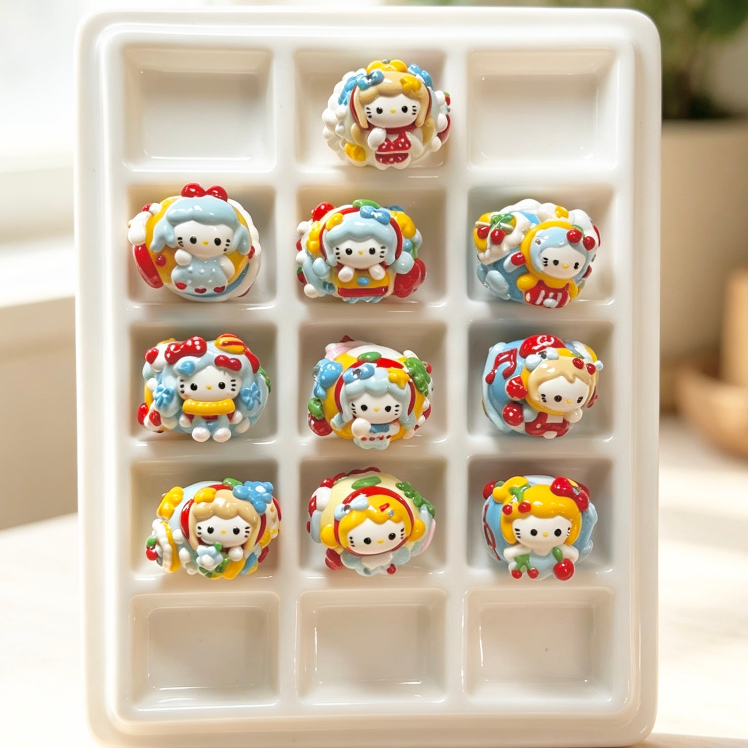 Cherry Cat Hand-Painted Beads
