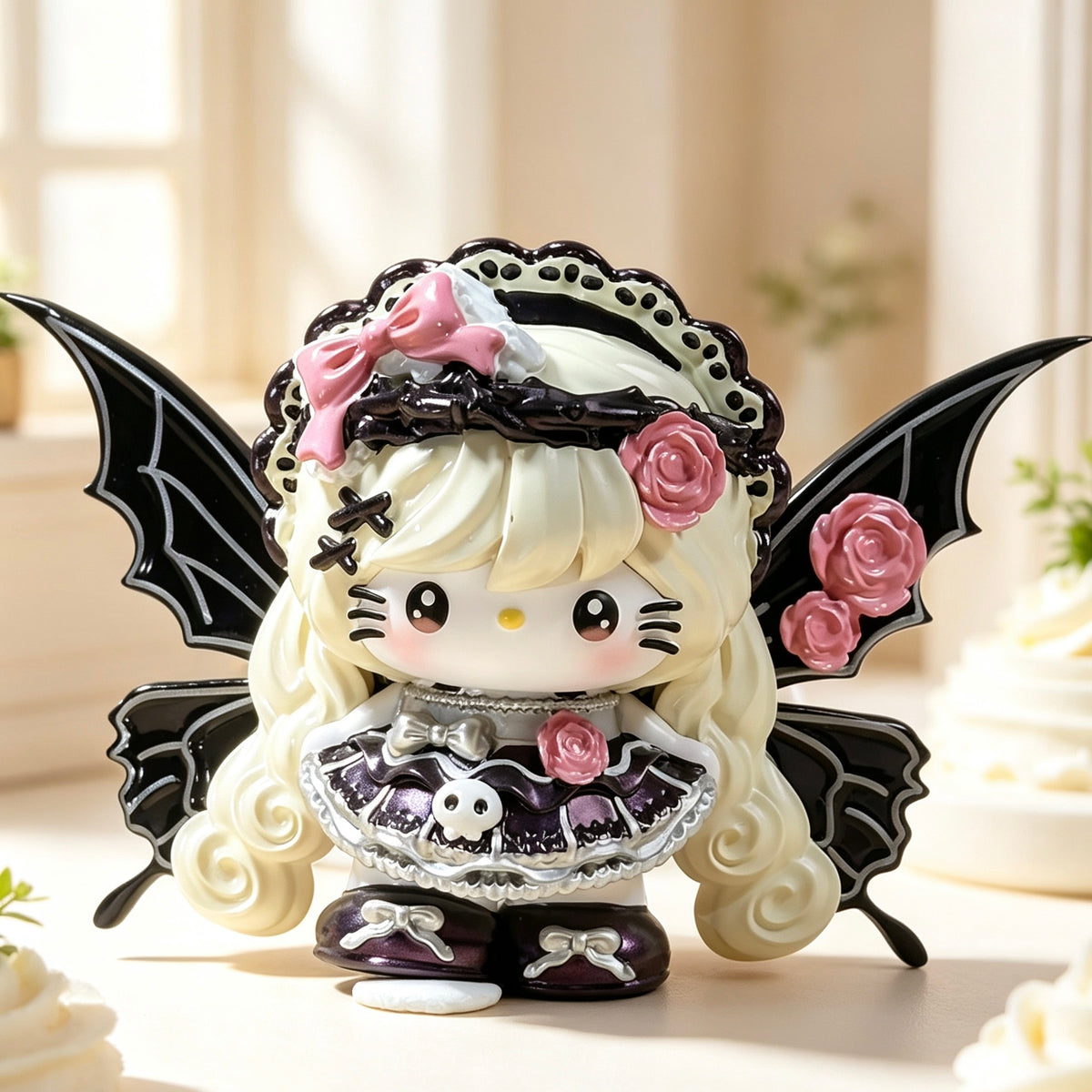 Black butterfly decorative doll shown in the product image