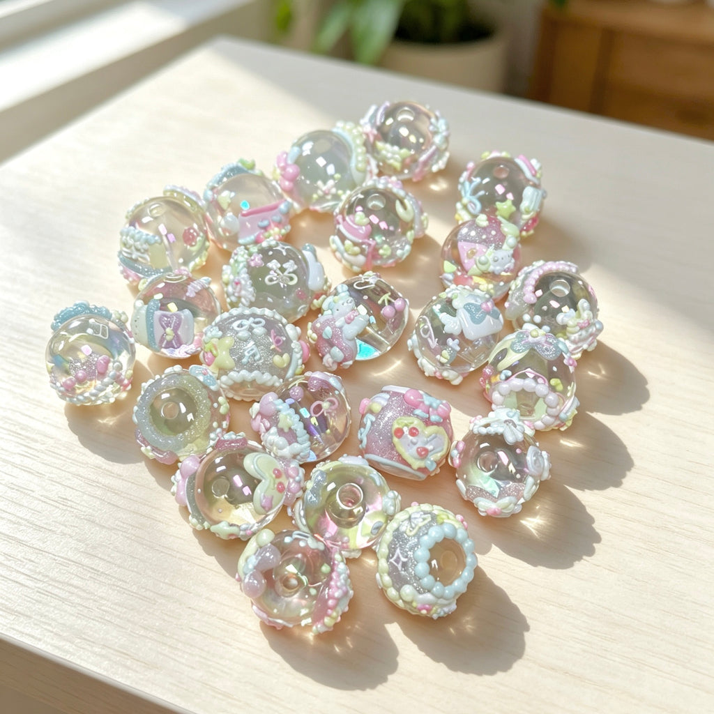 Round Beads Pastel Beads 23pcs