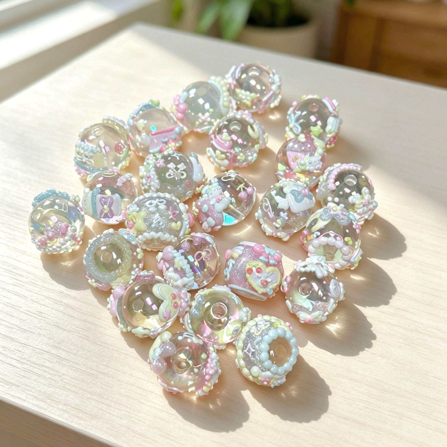 Round Beads Pastel Beads 23pcs